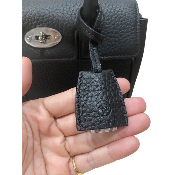Mulberry Bayswater Mini Bag Top Handle Crossbody Heavy Grain Black Leather - Picture 3 of 11